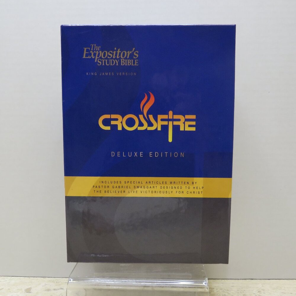 The Expositors Study Bible Crossfire ED KJV Leather Signed by Gabriel Swaggart.